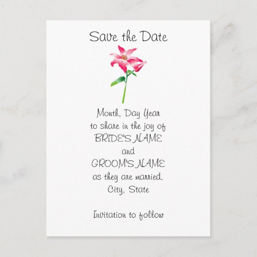 ハワイアンのカスタマイズ可能な日付の保存 案内ポストカード (正面)