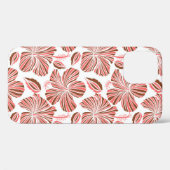 ハワイアンのハイビスカスの花:茶色のトロピカルスタイル。 Case-Mate iPhoneケース (裏面 (横))
