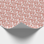 ハワイアンのヒプシカス花：茶色のトロピカルスタイル。 ラッピングペーパー (角)