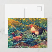 ハワイアンのルースターポストカード ポストカード (正面/裏面)