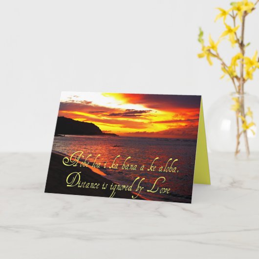 ハワイアンの単語と引用文カード カード (黄色い花)