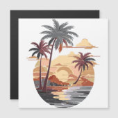 ハワイアンの夕日とヤシの木。 (正面/裏面)