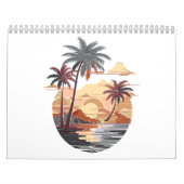 ハワイアンの夕日とヤシの木 カレンダー (カバー)