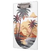 ハワイアンの夕日とヤシの木。 クリップボード (左)