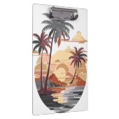 ハワイアンの夕日とヤシの木。 クリップボード (右)