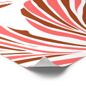 ハワイアンの熱帯の自然フローラ茶色。 ポスター (角)