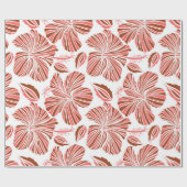 ハワイアンの熱帯の自然フローラ茶色。 ラッピングペーパー (フラット)