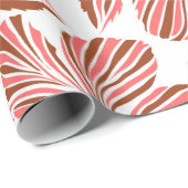 ハワイアンの熱帯の自然フローラ茶色。 ラッピングペーパー (ロールコーナー)