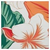 ハワイアンの熱帯の花と葉のパターン ファブリック (見本)