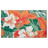 ハワイアンの熱帯の花と葉のパターン ファブリック (ファットクウォーター)