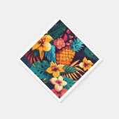 ハワイアンの熱帯性フローラパイナップル模様 スタンダードカクテルナプキン (角)