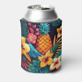 ハワイアンの熱帯性フローラパイナップル模様 缶クーラー (缶裏面)