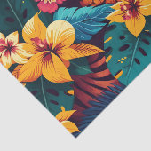 ハワイアンの熱帯性フローラパイナップル模様 薄葉紙 (詳細)
