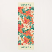 ハワイアンの熱帯花パターズモノグラム ヨガマット (裏面)