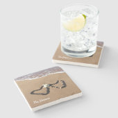 ハワイアンの砂浜のコースターのKukuiのナットLeis ストーンコースター (横)