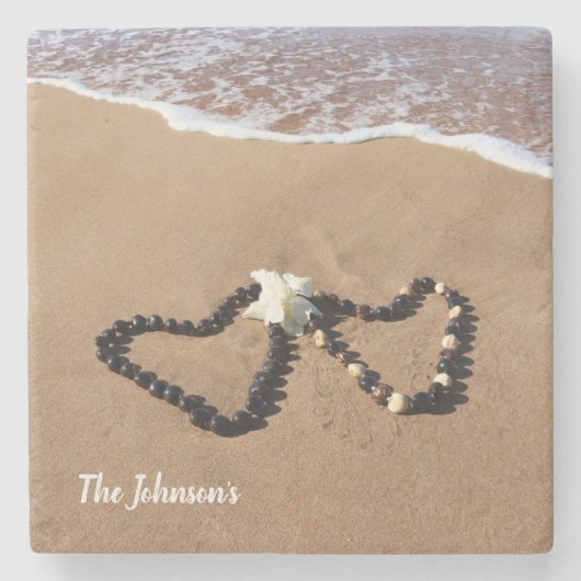 ハワイアンの砂浜のコースターのKukuiのナットLeis ストーンコースター (正面)