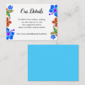 ハワイアンの花結婚の詳細囲いカード エンクロージャーカード (正面/裏面)