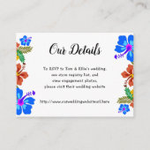 ハワイアンの花結婚の詳細囲いカード エンクロージャーカード (正面)