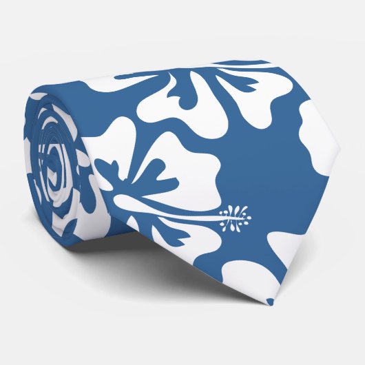 ハワイアンの花首タイ |フローラプリントデザイン ネクタイ (ロール)