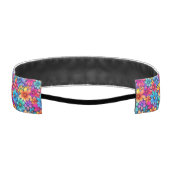 ハワイアンの花，ピンク，青 アスレチックヘッドバンド (裏面)