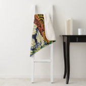 ハワイアンの部族エレメントとハイビスカスファブリックパッチ シェルパブランケット (インサイチュ)