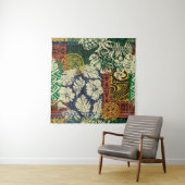 ハワイアンの部族エレメントとハイビスカスファブリックパッチ タペストリー (インサイチュ)