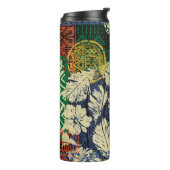 ハワイアンの部族エレメントとハイビスカスファブリックパッチ タンブラー (回転左)