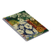 ハワイアンの部族エレメントとハイビスカスファブリックパッチ ノートブック (右側)