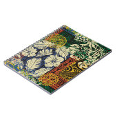 ハワイアンの部族エレメントとハイビスカスファブリックパッチ ノートブック (左側)