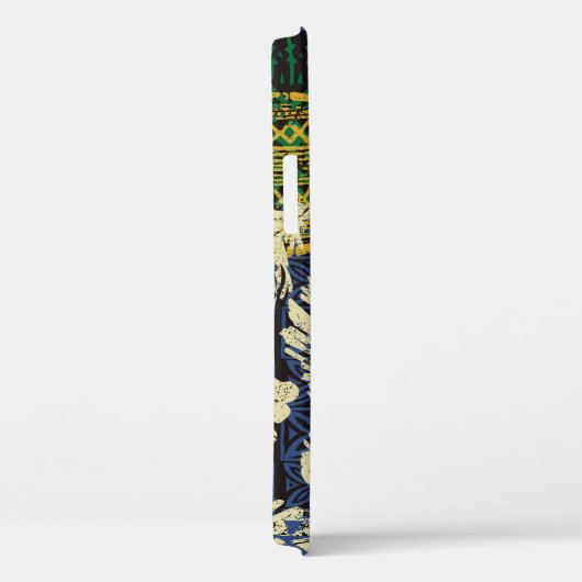 ハワイアンの部族エレメントとハイビスカスファブリックパッチ Case-Mate iPhoneケース (裏面 / 右)