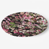 「ハワイアンの雪の茂み植物/ピンクス、緑と白 ペーパープレート (アングル)