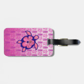 ハワイアンのHonuのカメおよびハイビスカス ラゲッジタグ (裏面横)