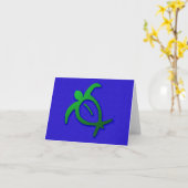 ハワイアンのHonuの岩石彫刻カード カード (黄色い花)