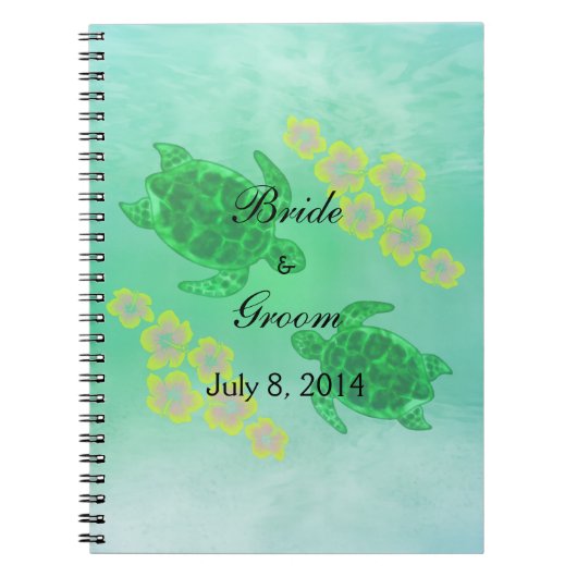 ハワイアンのHonuの結婚式の来客名簿 ノートブック (正面)