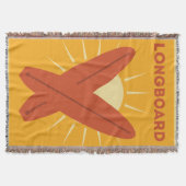 ハワイアンのLongboardのサーフボードのヴィンテージのレトロ スローブランケット (正面)