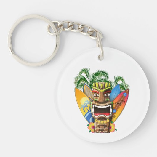 ハワイアンのTikiのサーフィン キーホルダー (正面)