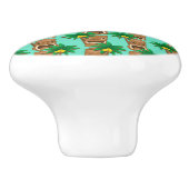 ハワイアンのTikiの繰り返しパターン セラミックノブ (側面)