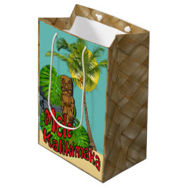ハワイアンのTiki Mele Kalikimakaのクリスマス媒体 ミディアムペーパーバッグ