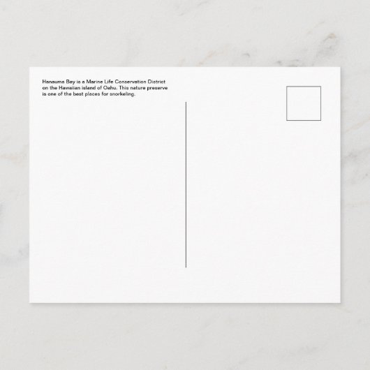 ハワイアンはがき ポストカード (裏面)