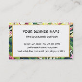 ハワイアンはっきりしたプルメリアブライトカラフルフローラ 名刺 (裏面)