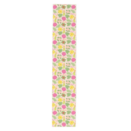 ハワイアンよくはしゃぐフラダンサーテーブルデコール ミディアムテーブルランナー (正面)