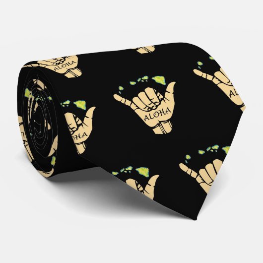 ハワイアンをつるテーマにしたルースシャカネックタイ ネクタイ (ロール)