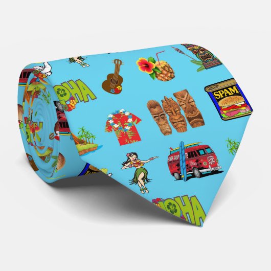 ハワイアンをテーマにしたトロピカルネックタイ ネクタイ (ロール)