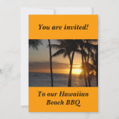 ハワイアンをテーマにしたパーティの招待状 招待状 (正面)