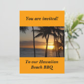 ハワイアンをテーマにしたパーティの招待状 招待状 (スタンド正面)