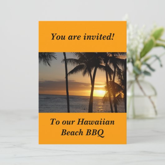ハワイアンをテーマにしたパーティの招待状 招待状 (スタンド正面)