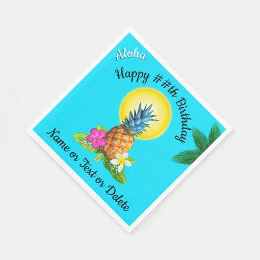 ハワイアンをテーマにしたパーティーアイディアパーソナライズされた、ナプキンス スタンダードランチョンナプキン (角)