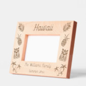 ハワイアンをテーマにしたファミリーハワイの夏休み レーザー彫刻フレーム (左)