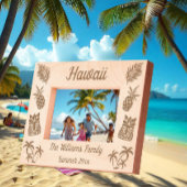 ハワイアンをテーマにしたファミリーハワイの夏休み レーザー彫刻フレーム