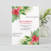 ハワイアンをテーマにした15th誕生日パーティーHibiscus 招待状 (スタンド正面)